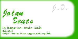 jolan deuts business card